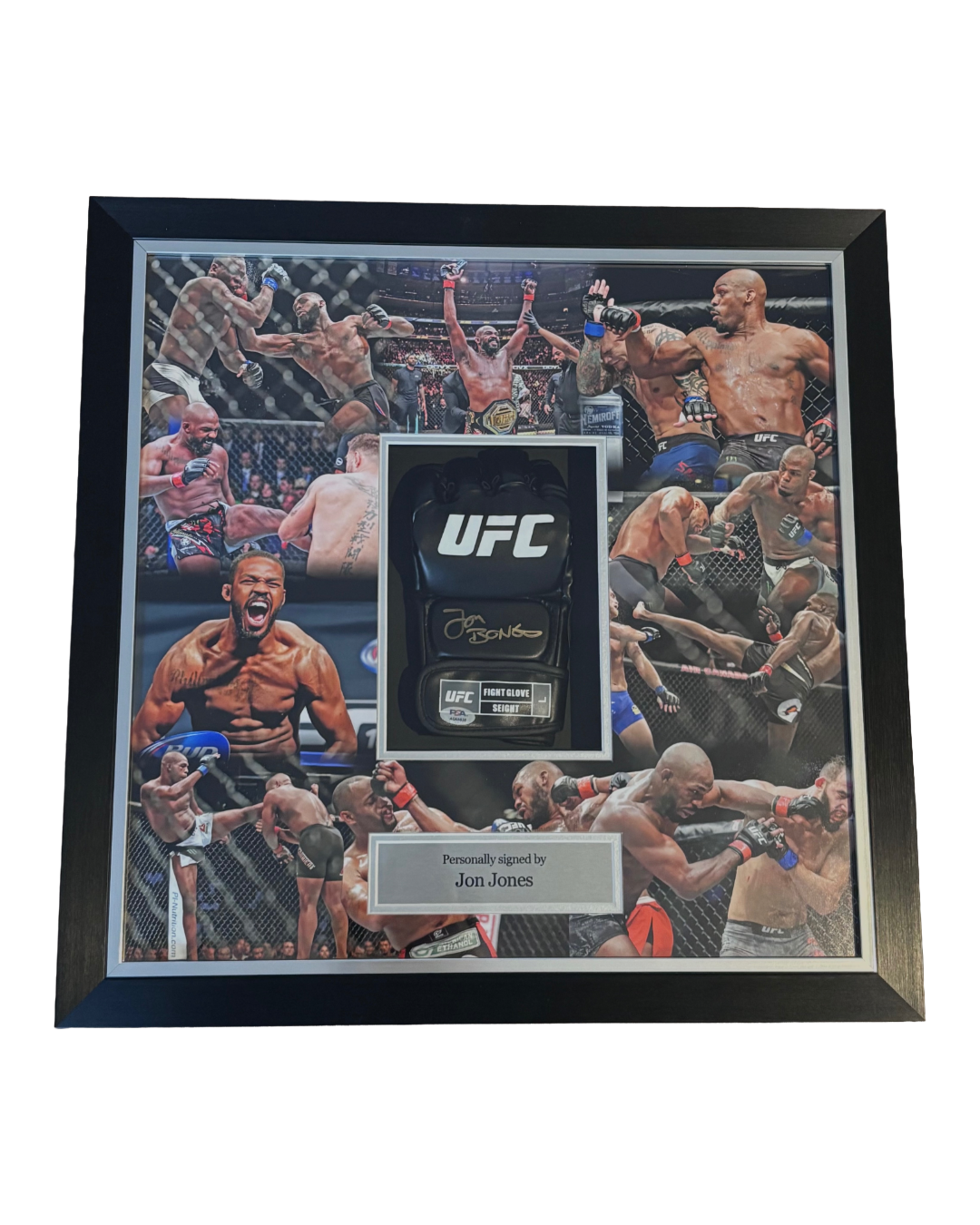 Jon Jones Signed UFC Glove Custom Frame - PSA Certified