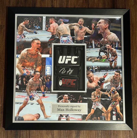 Max Holloway Signed Framed UFC Glove JSA Certified COA Collage