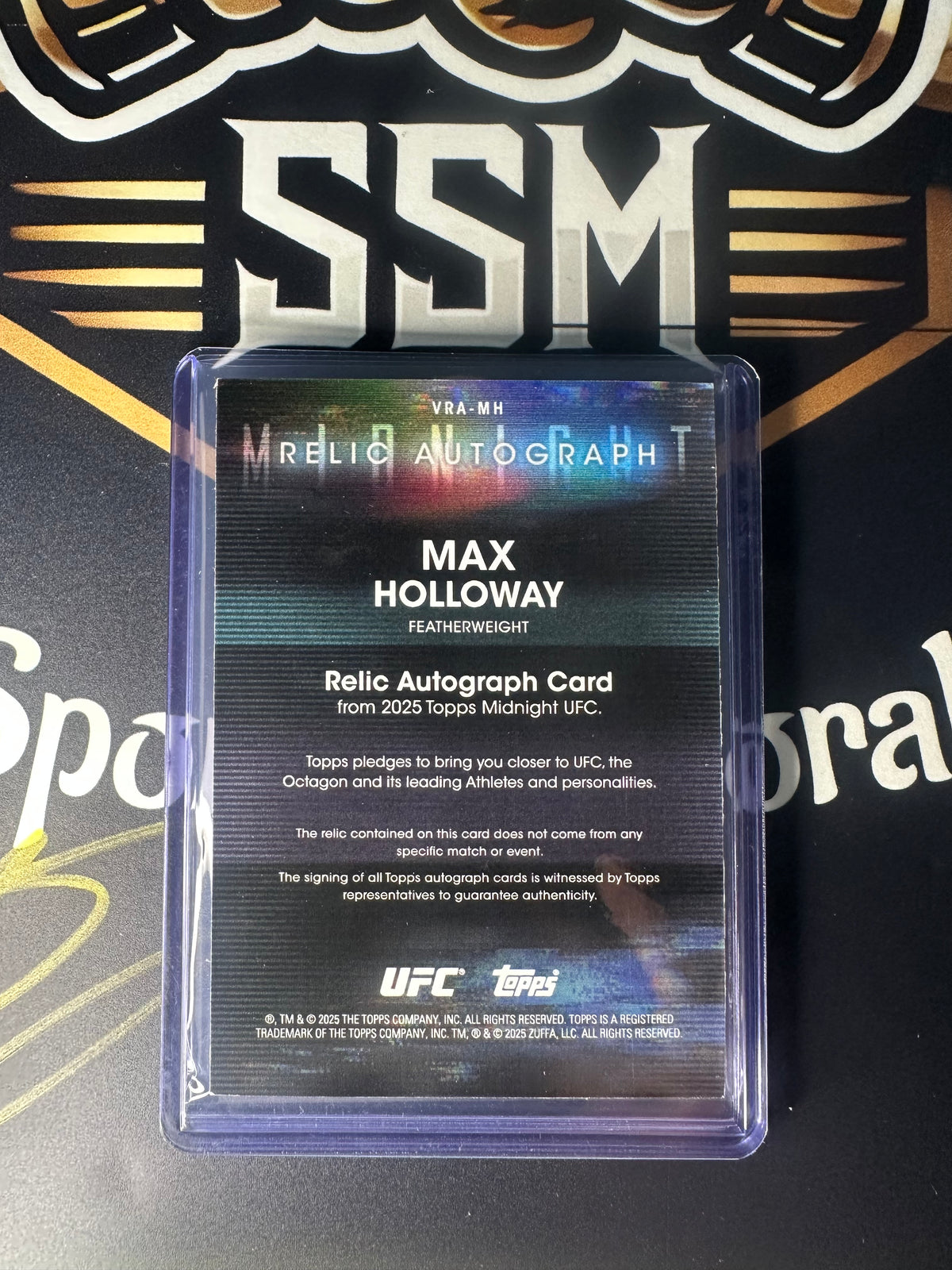 2025 Topps Midnight Max Holloway Patch Auto /75