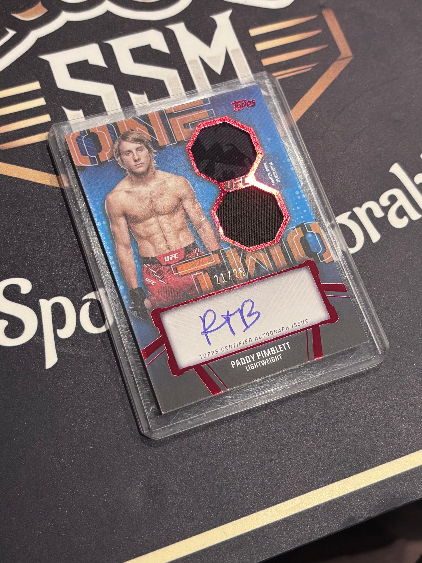 2024 Topps UFC Knockout - Paddy Pimblett - Dual Patch On Card Auto /25