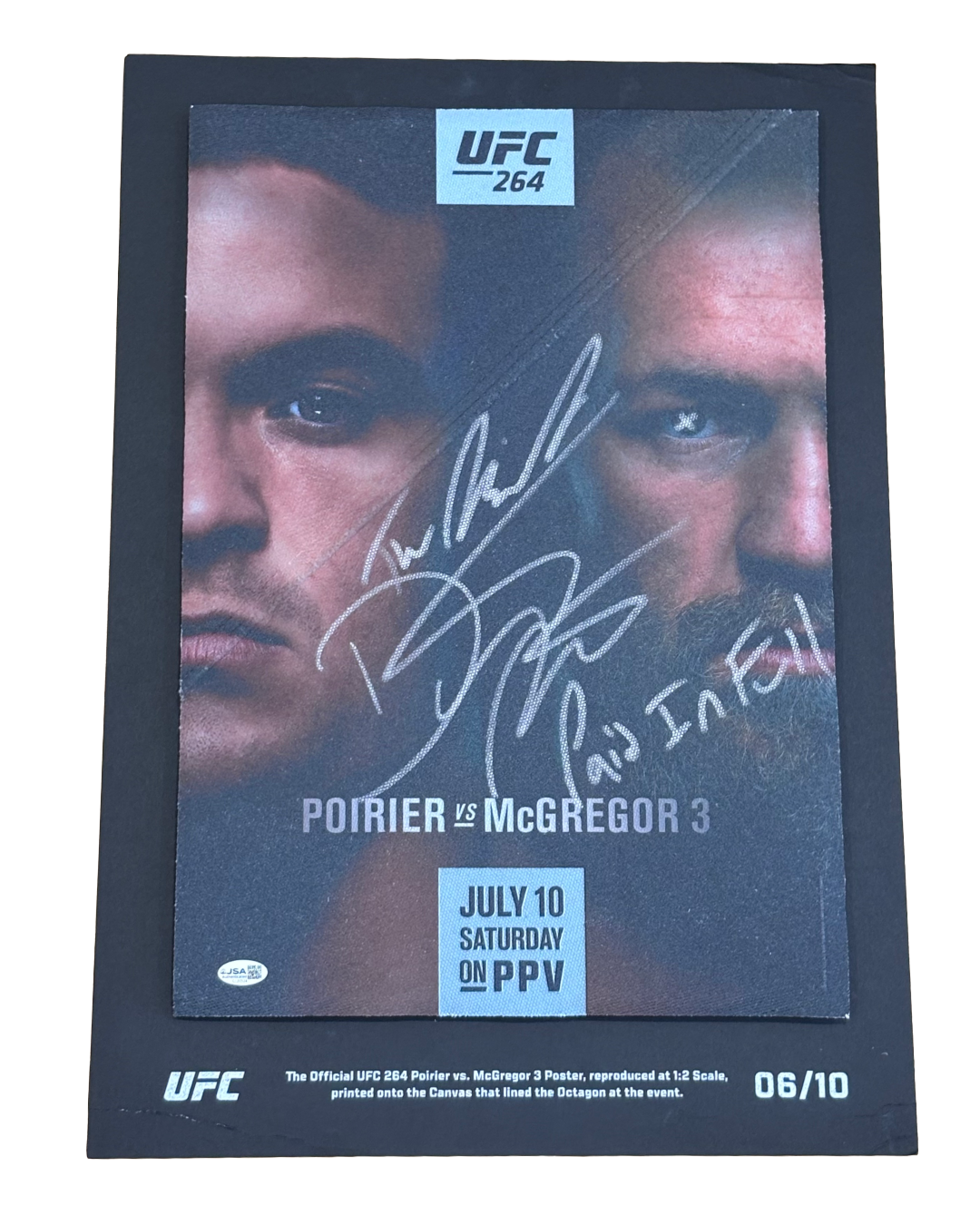 UFC 264 Canvas Poster Signed + Inscribed by Dustin Poirier - JSA Certified