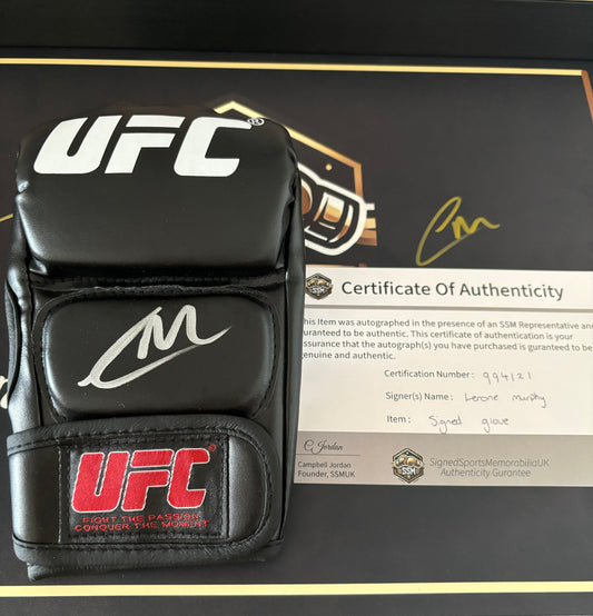 Lerone Murphy Signed UFC Glove Black Private Signing With COA + Photo Proof