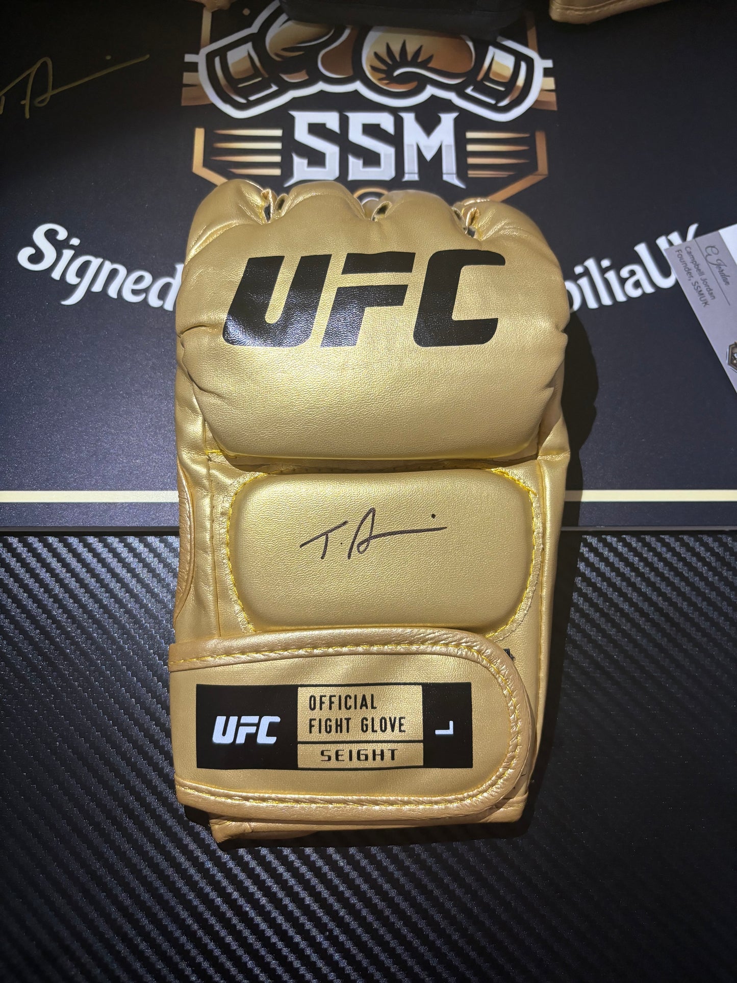 Tom Aspinall Signed Gold UFC Glove