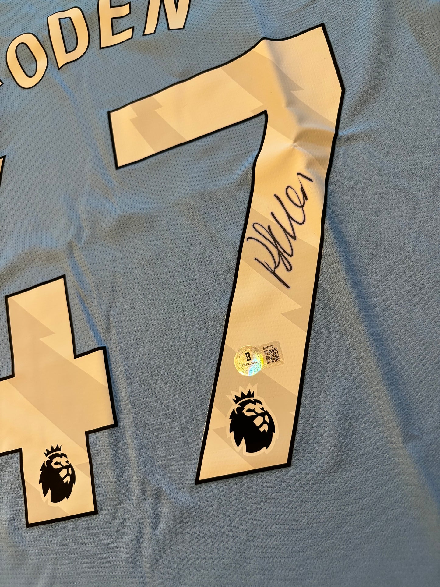 Phil Foden Signed Manchester City Shirt Beckett Certified QR Holo