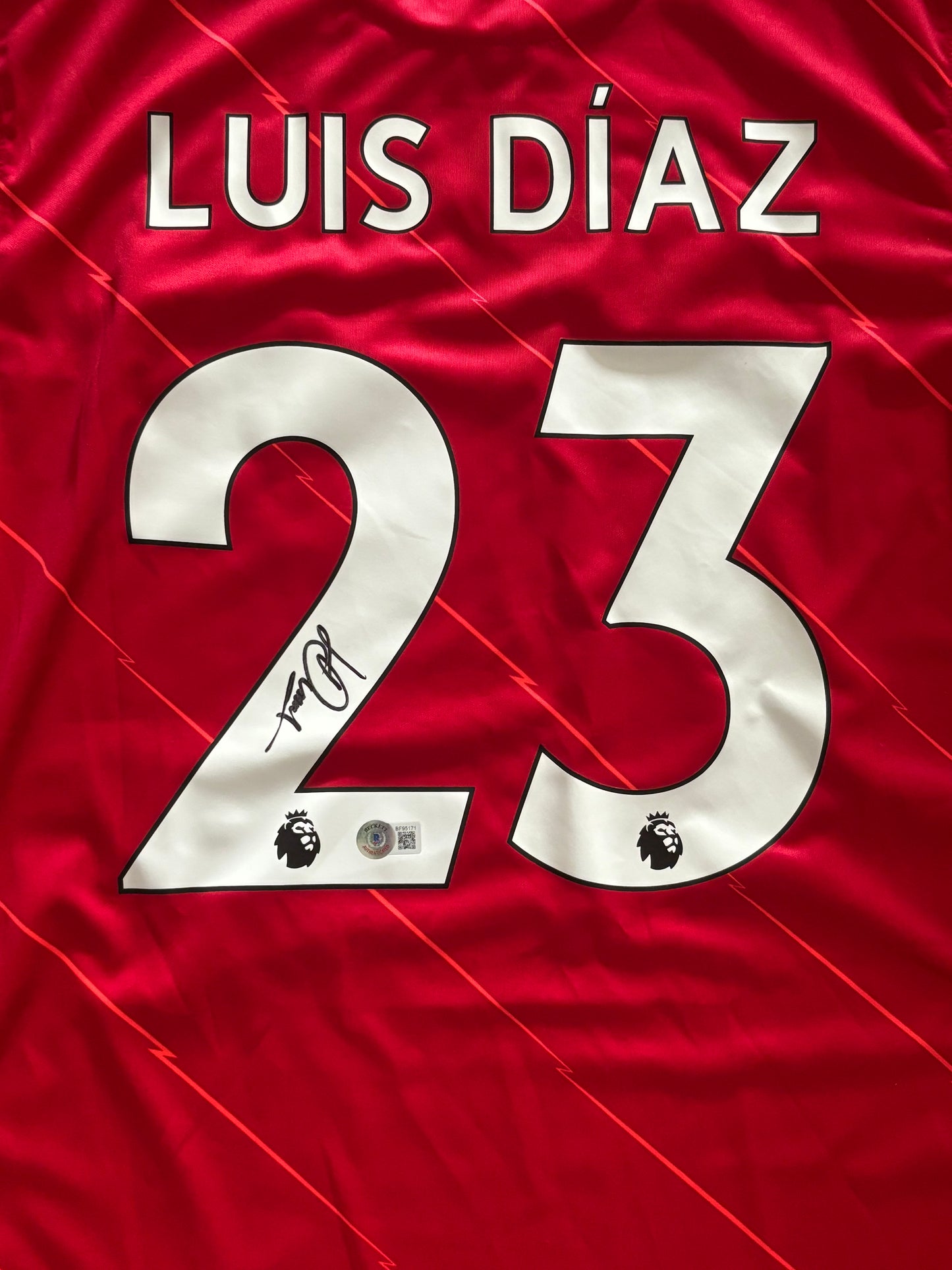Signed Luis Diaz Liverpool Shirt Beckett Certified COA QR Holo