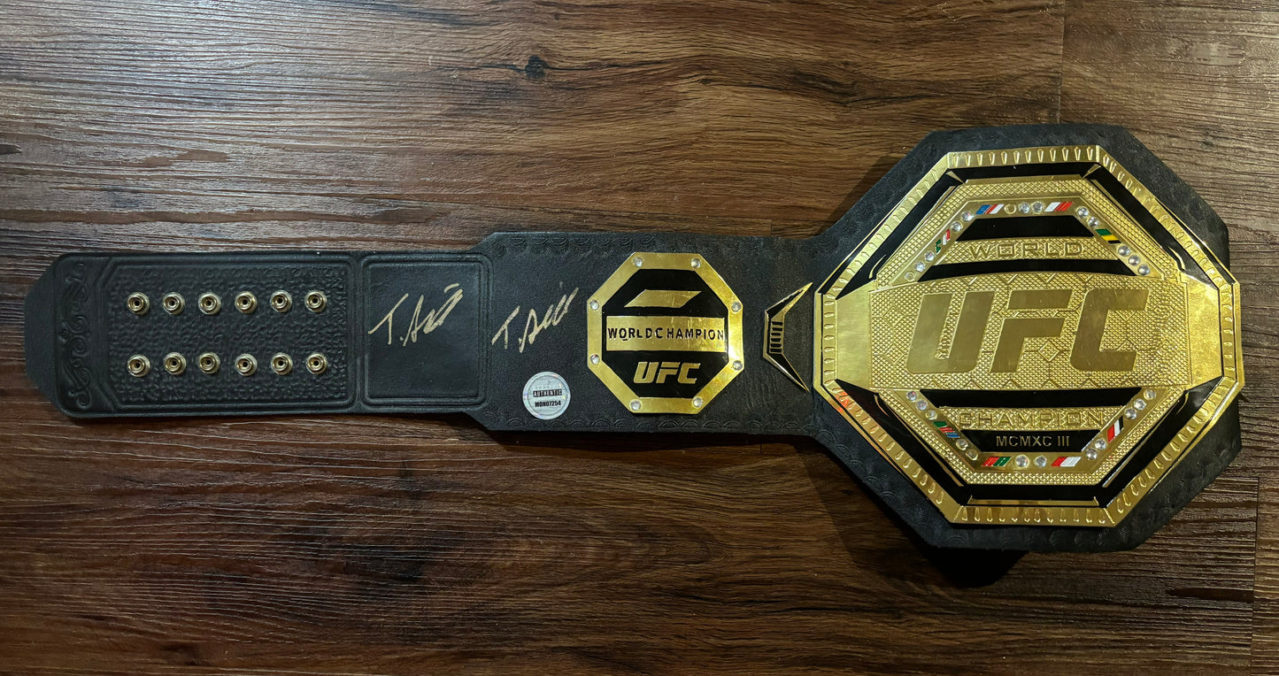 Tom Aspinall Signed UFC Belt Two Signatures With Monopoly Coa UFC HW Champ