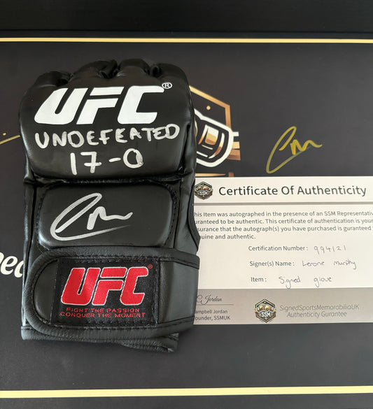 Lerone Murphy Signed Inscribed 1/1 UFC Glove Private Signing With COA + Photo Proof