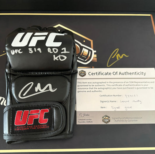 Lerone Murphy Signed Inscribed 1/1 UFC Glove Private Signing With COA + Photo Proof