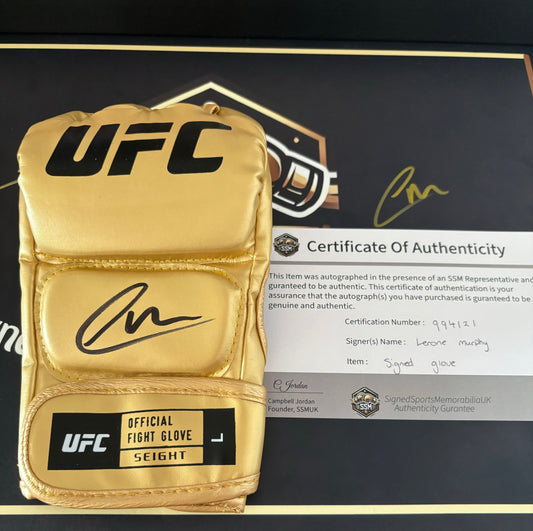 Lerone Murphy Signed UFC Glove Gold Private Signing With COA + Photo Proof