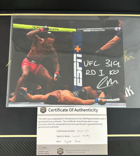 Lerone Murphy Signed Inscribed Photo UFC Private Signing With COA + Photo Proof