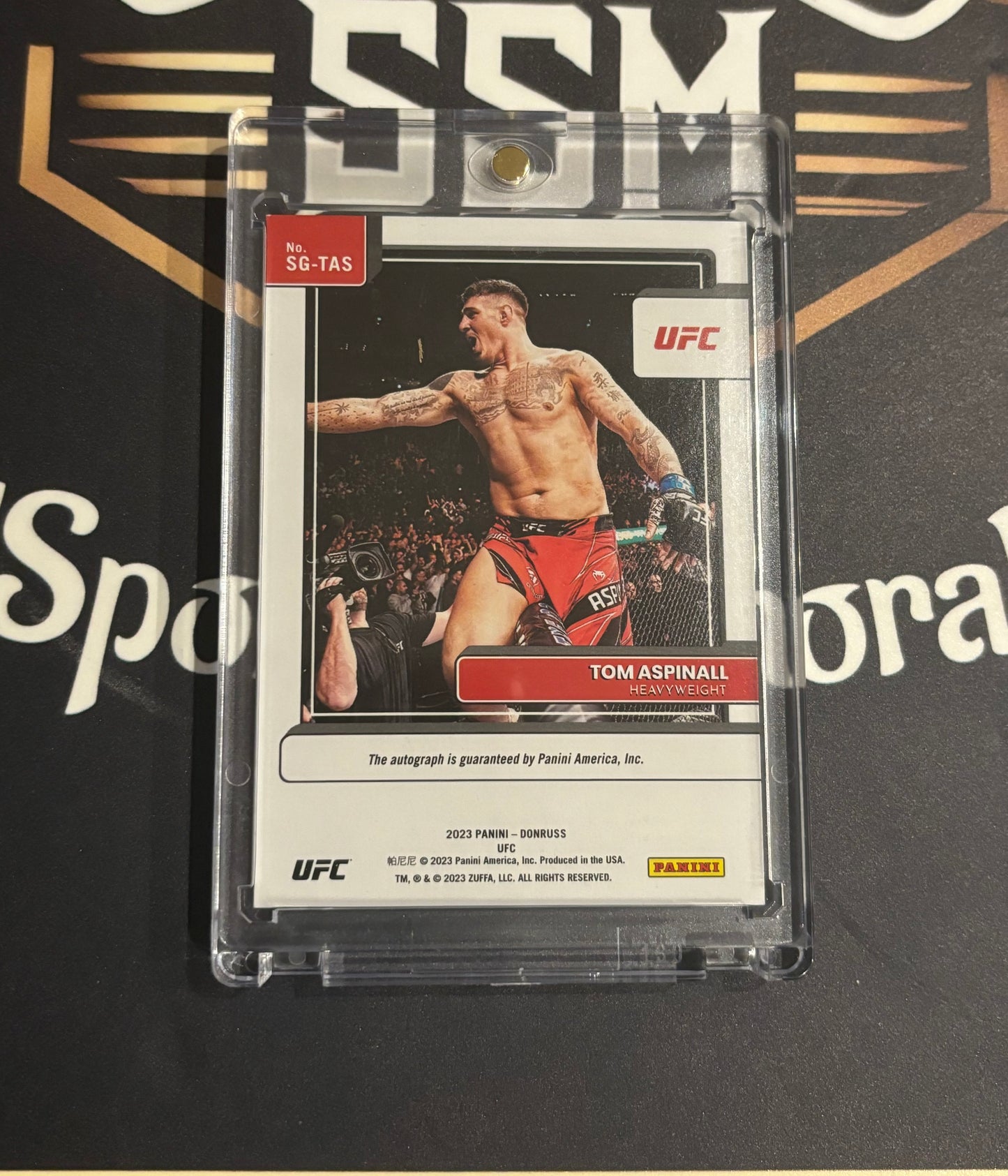 Tom Aspinall Signature Series Auto Purple UFC Card 2023 Donruss