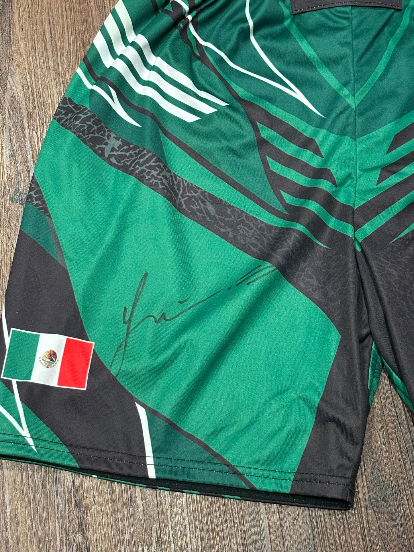 Yair Rodriguez Signed UFC Shorts Mexico Green Beckett Certfied QR Holo COA
