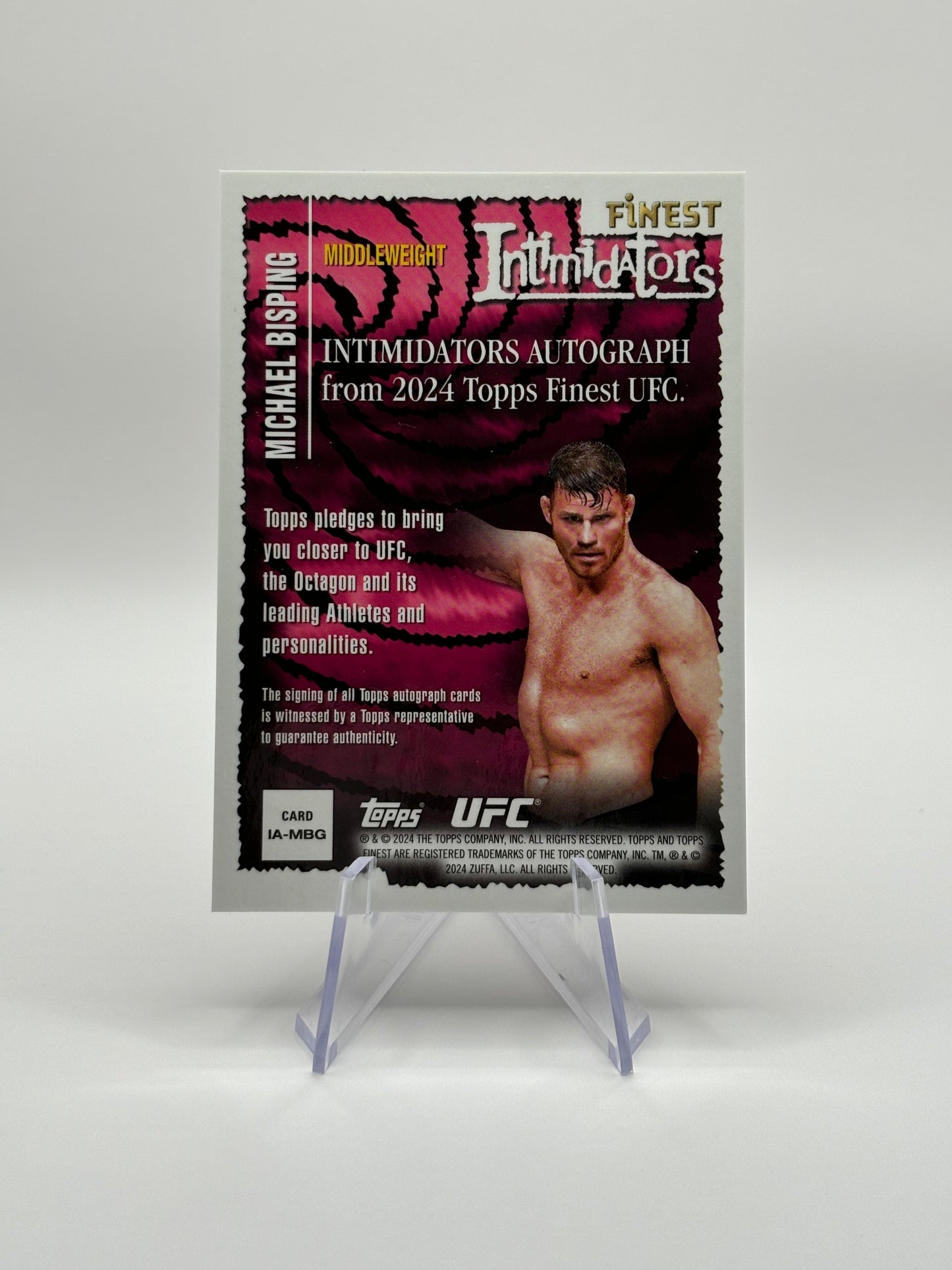 MICHAEL BISPING Intimidator Auto SP 2024 Topps Finest UFC Autograph UFC Card