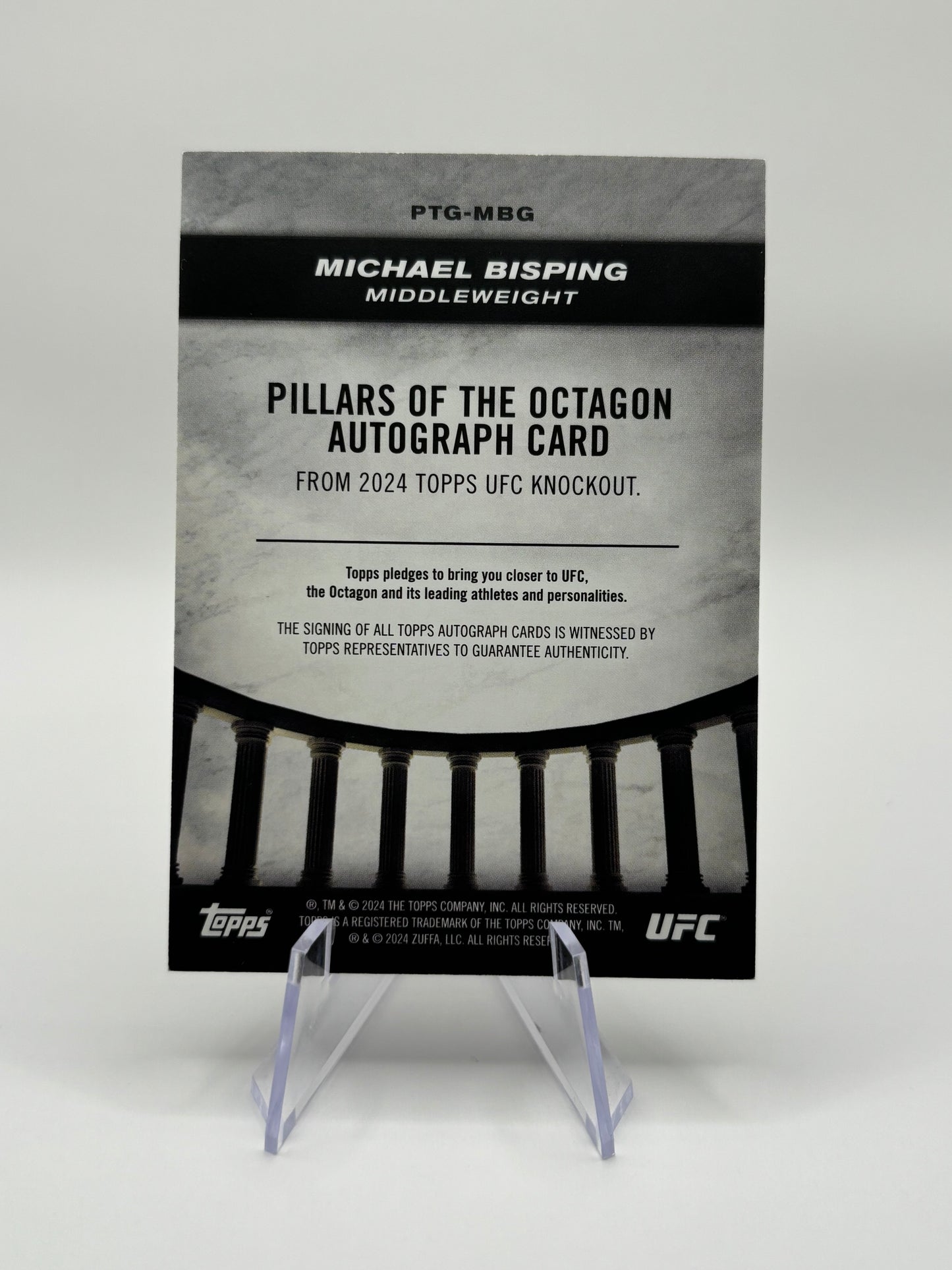 2024 Knockout UFC MICHAEL BISPING Pillars Of The Octagon On-Card Auto UFC Card