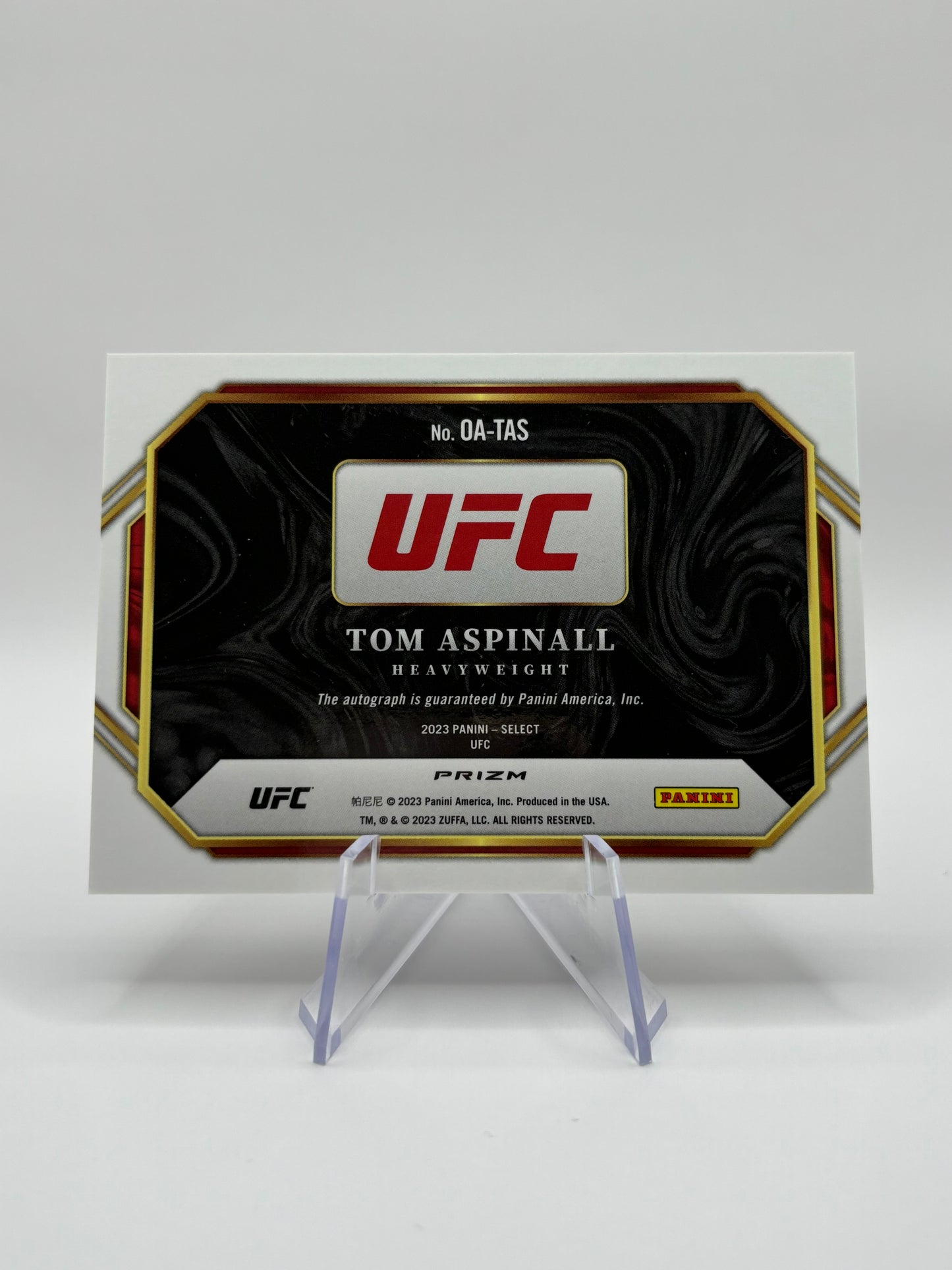 2023 Panini Select UFC Tom Aspinall AUTO Octagon Action Silver Prizm Refractor