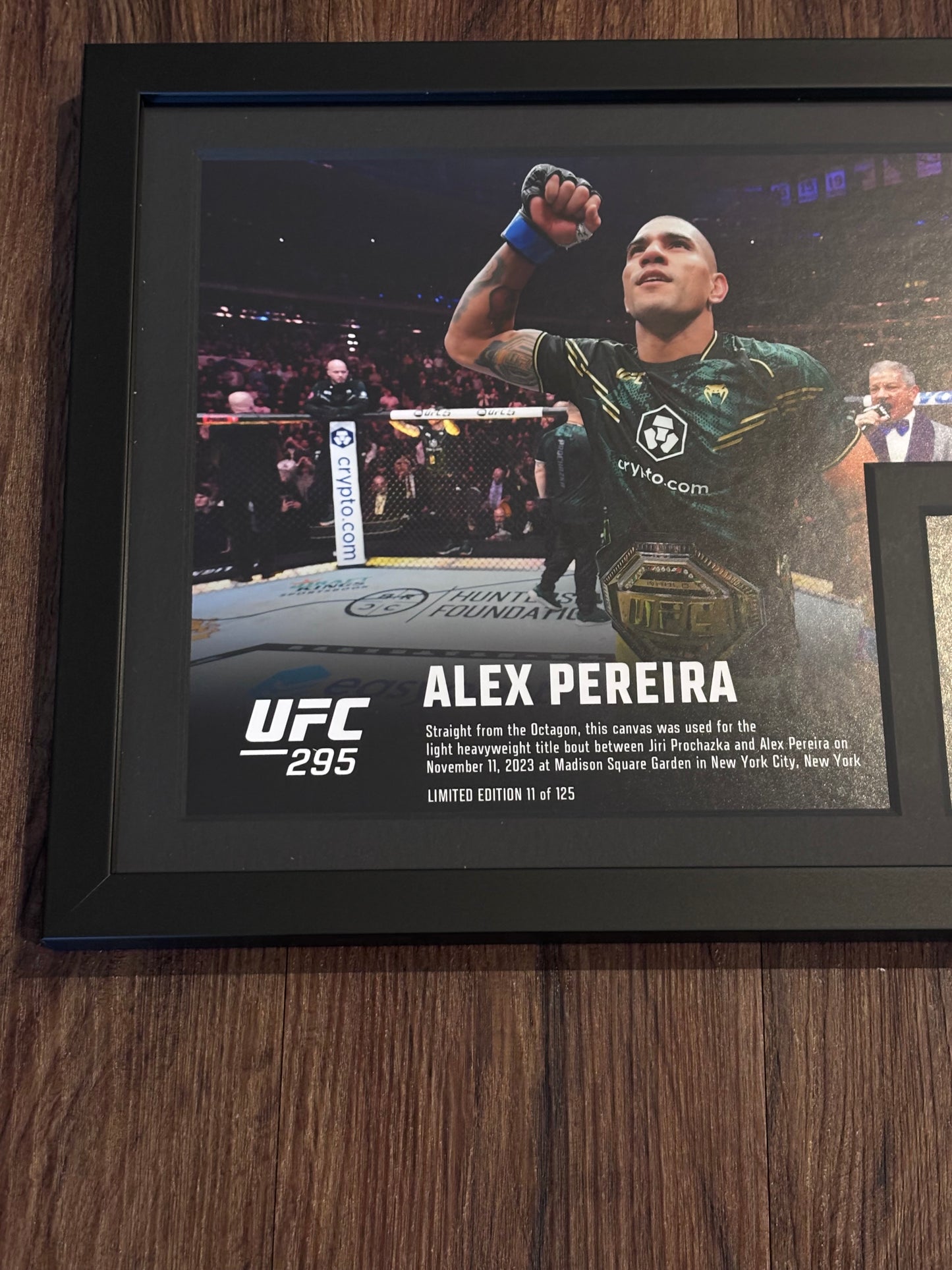 Alex Pereira Limited Edition /125 UFC 295 Framed Event Used Canvas Vs Jiri