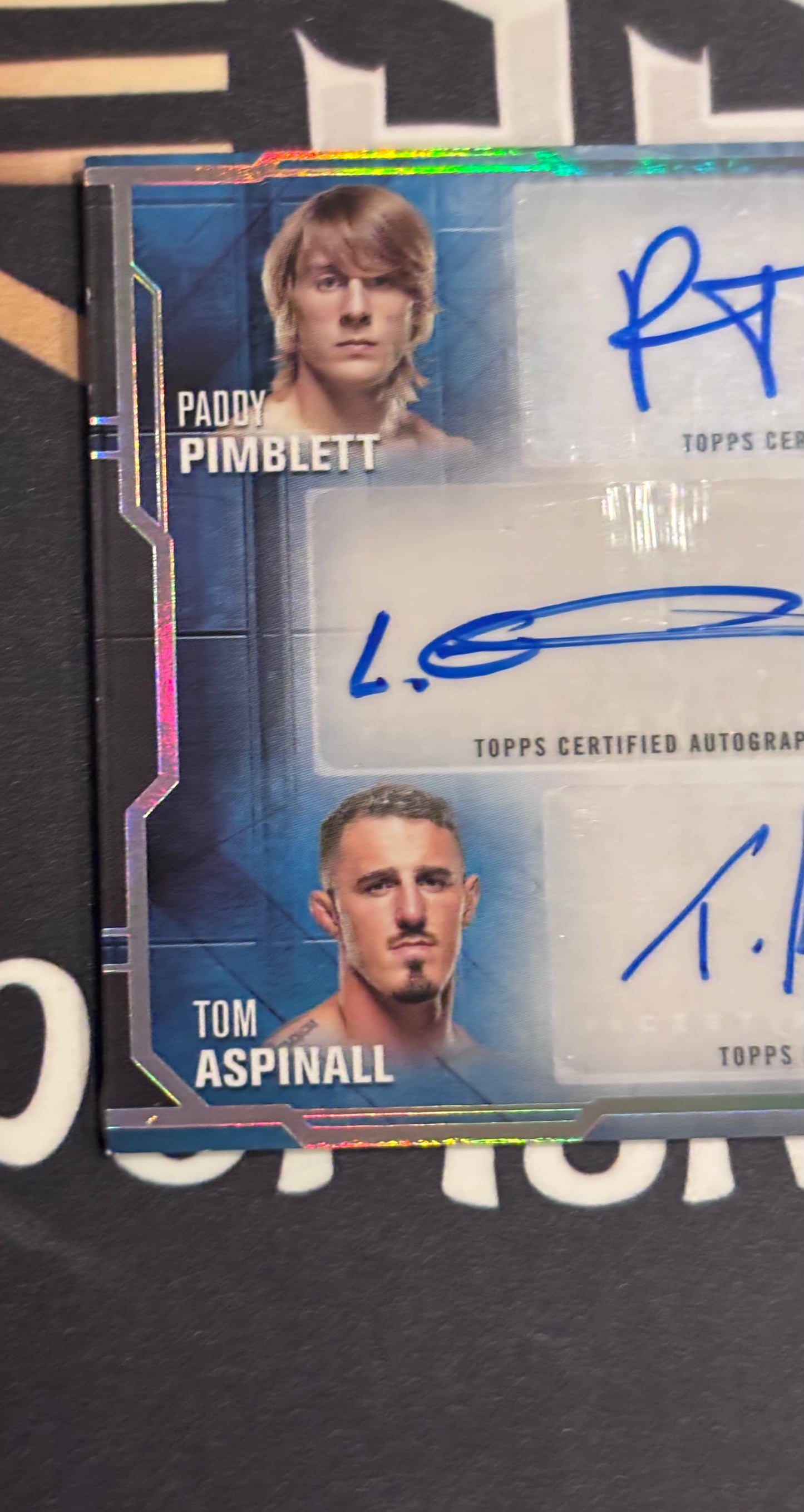 UFC Knockout triple auto - Paddy Pimblett , Tom Aspinall & Leon Edwards /10 Signed UFC Card