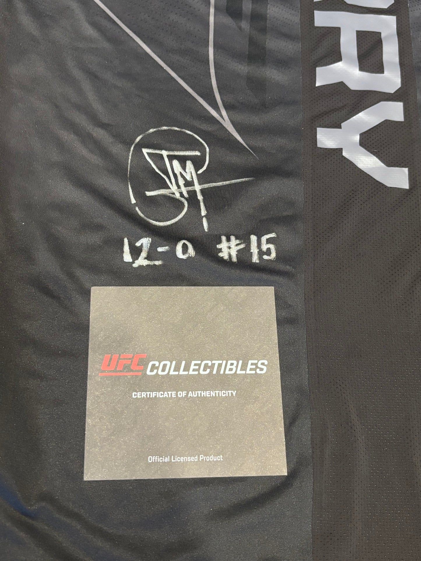 Ian Garry Signed Fight Worn UFC Jersey Inscribed 12-0 Headkick KO Vs D Rod