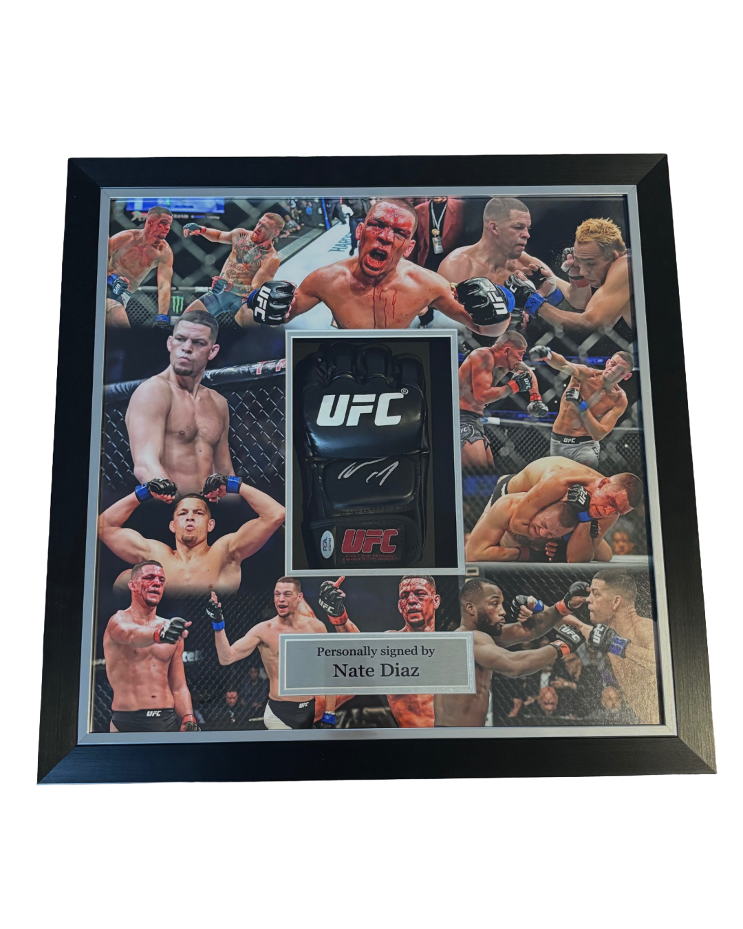 Nate Diaz Signed Framed UFC Glove Custom Frame PSA Certified