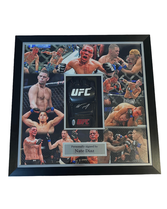 Nate Diaz Signed Framed UFC Glove Custom Frame PSA Certified