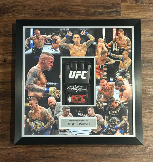 Dustin Poirier Signed Framed UFC Glove Premium Frame JSA COA Certification Included