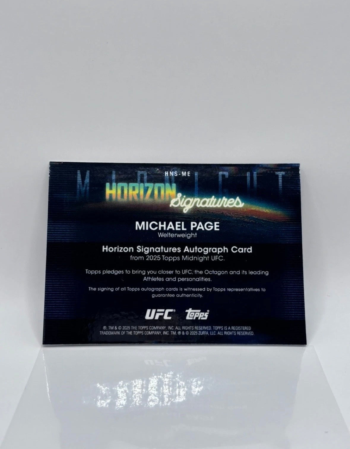 Michael Venom Page Signed UFC Card /99 2025 Topps Midnight