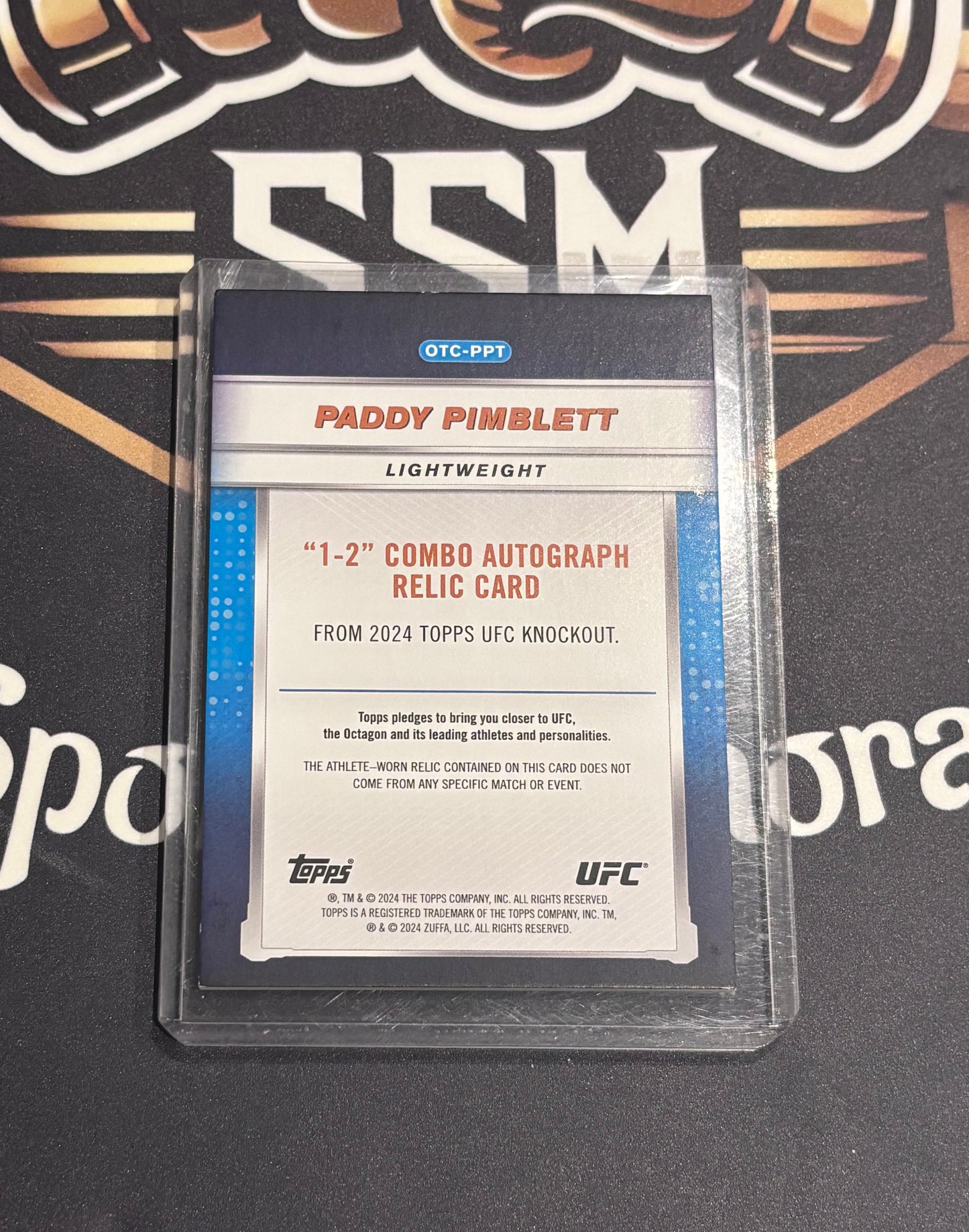 2024 Topps UFC Knockout - Paddy Pimblett - Dual Patch On Card Auto /25