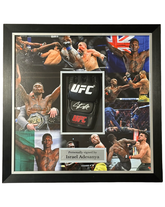 Israel Adesanya Signed Framed UFC Glove Beckett Certified QR Holo