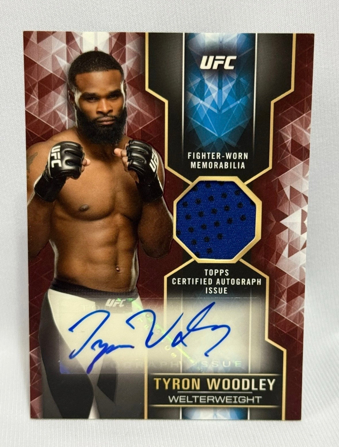 Tyron Woodley Relic Auto /10 UFC Card 2017 Topps Knockout