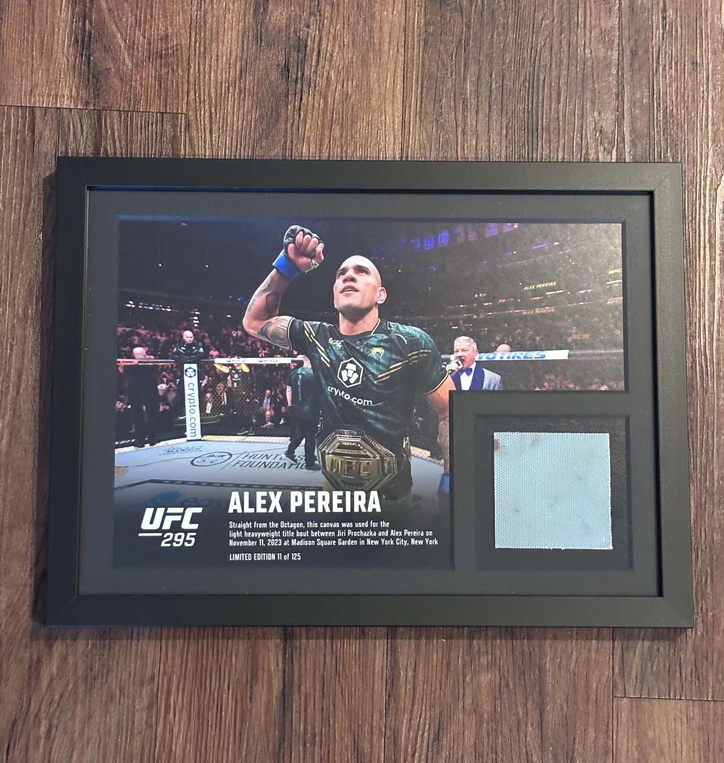 Alex Pereira Limited Edition /125 UFC 295 Framed Event Used Canvas Vs Jiri