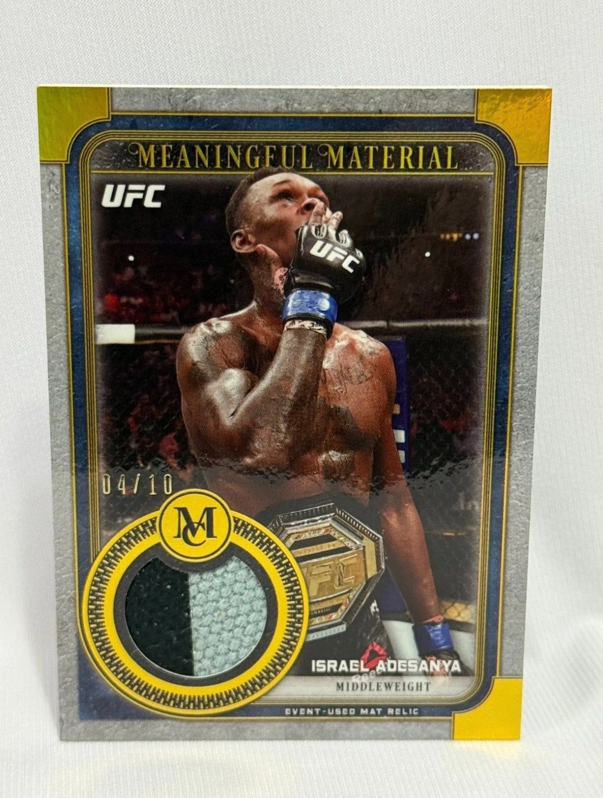 Israel Adesanya Meaninful Relic UFC Card /10 Event Used Canvas from UFC 230 2019 Topps Museum