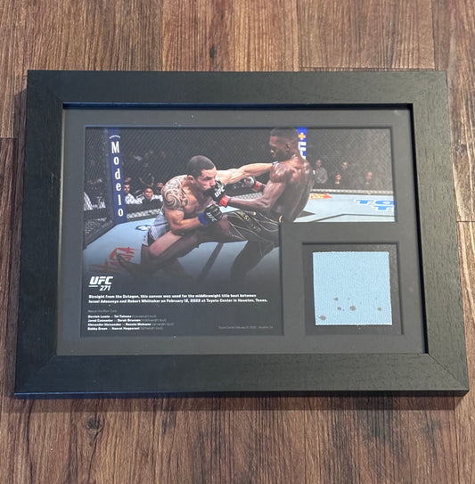 Israel Adesanya UFC 271 Framed Event Used Canvas Vs Robert Whittaker With Blood