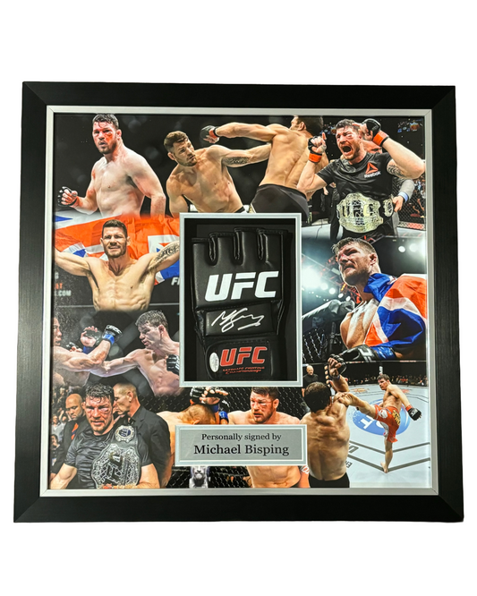 Michael Bisping Signed Framed UFC Glove JSA Certified Custom Frame