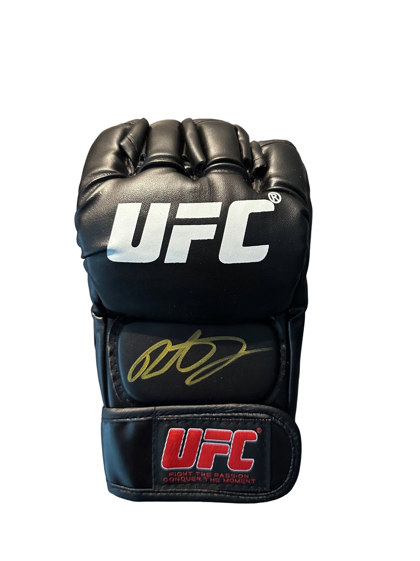 Demetrious Johnson Signed Glove - Gold Ink
