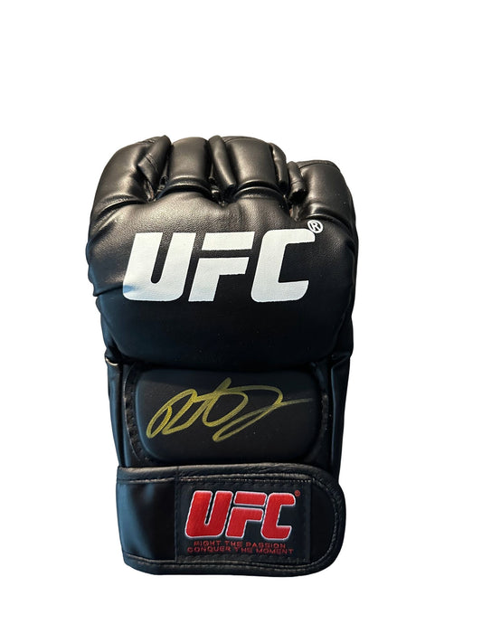 Demetrious Johnson Signed Glove - Gold Ink