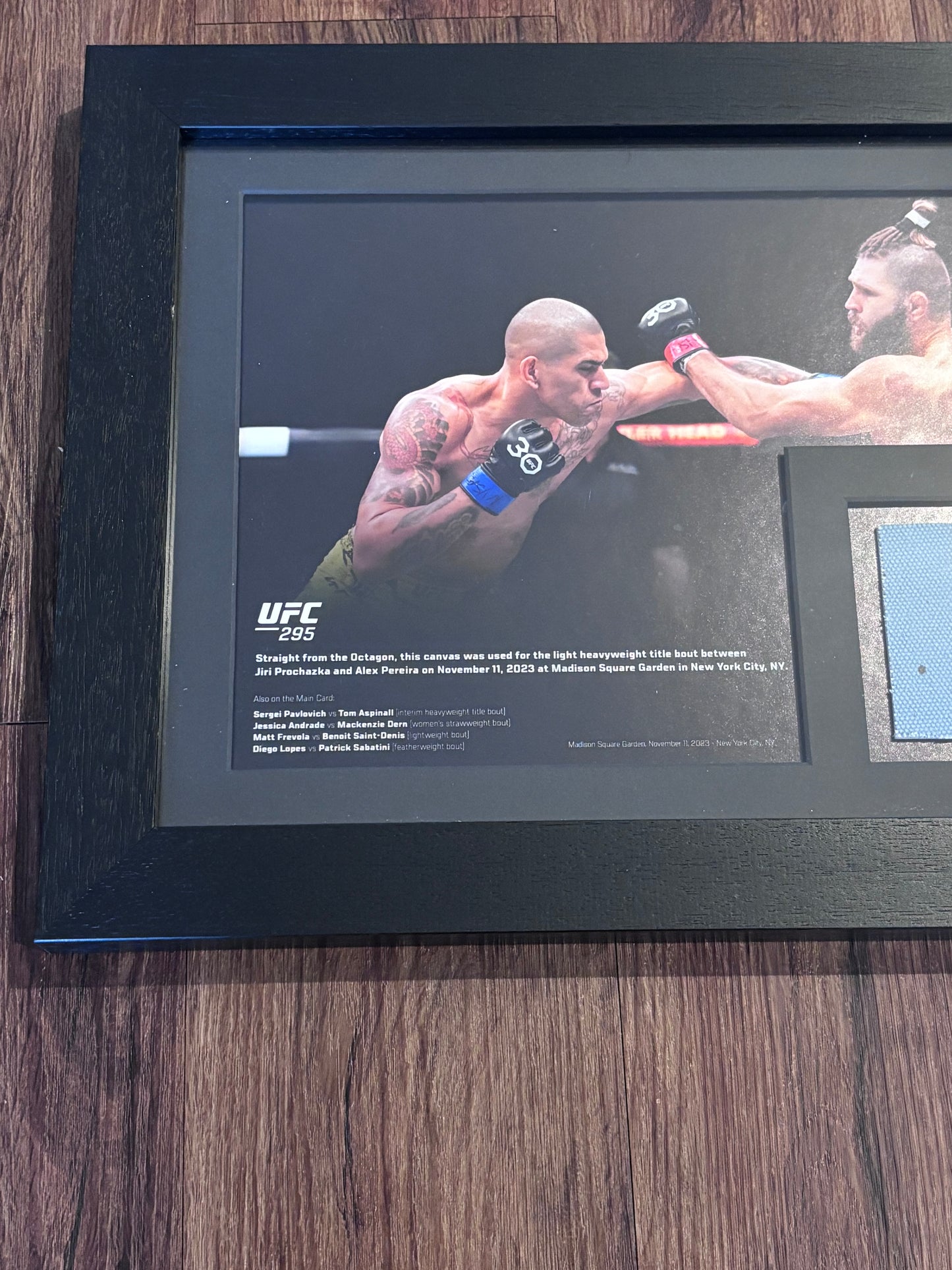 Alex Pereira UFC 295 Framed Event Used Canvas Vs Jiri Prochazka With Blood