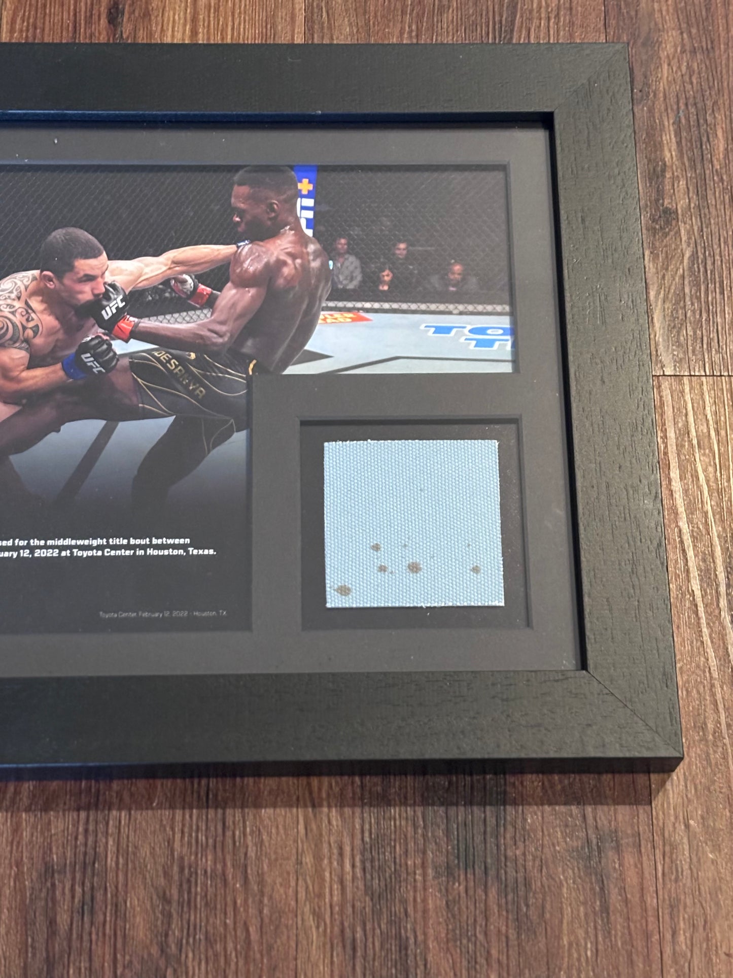 Israel Adesanya UFC 271 Framed Event Used Canvas Vs Robert Whittaker With Blood
