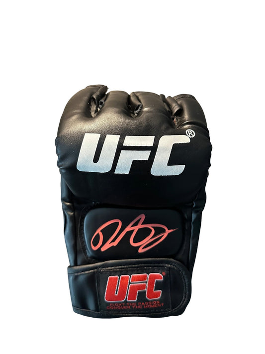 Demetrious Johnson Signed Glove - Red ink Ink