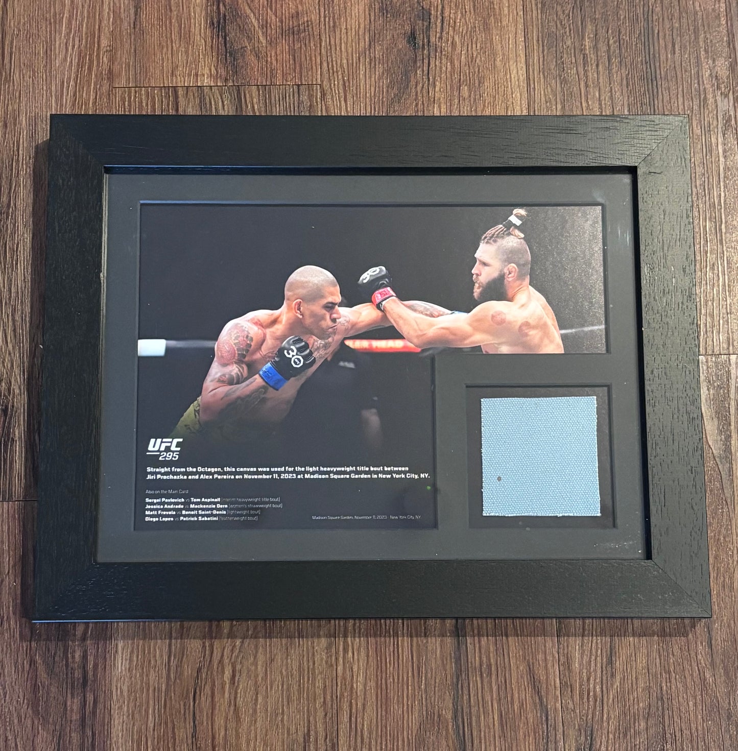 Alex Pereira UFC 295 Framed Event Used Canvas Vs Jiri Prochazka With Blood
