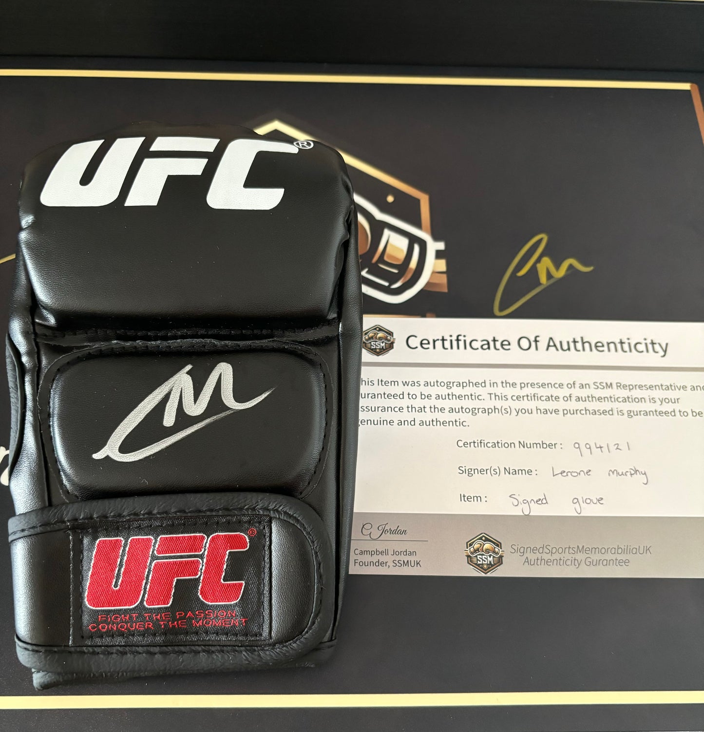 Lerone Murphy Signed UFC Glove Black Private Signing With COA + Photo Proof