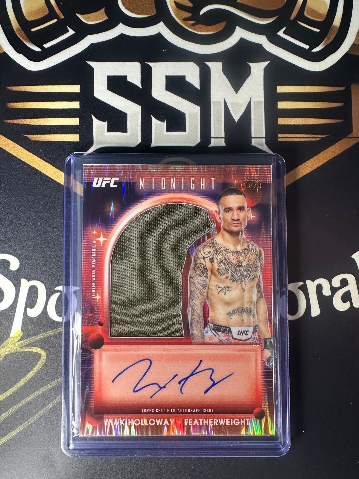 2025 Topps Midnight Max Holloway Patch Auto /75