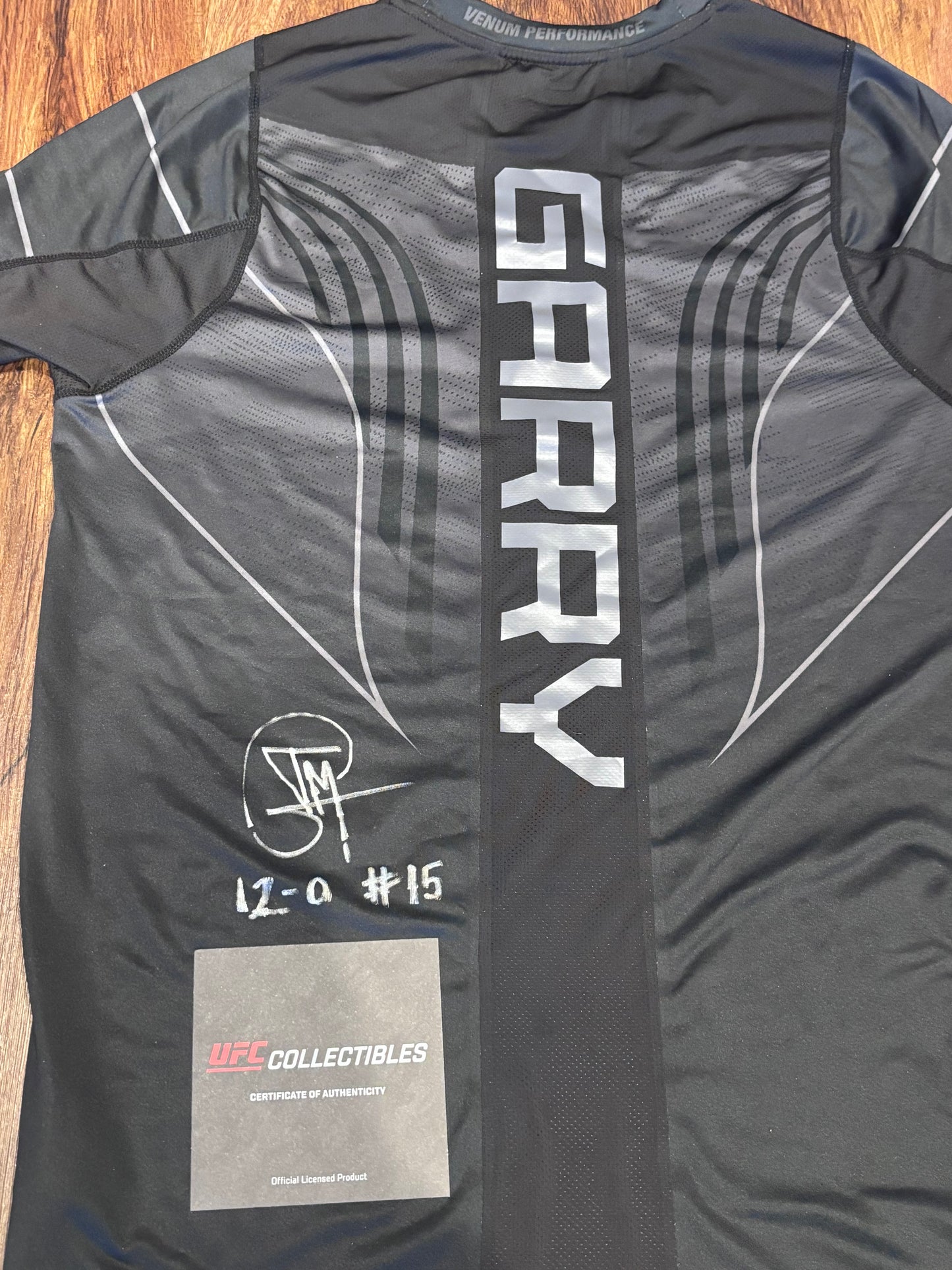 Ian Garry Signed Fight Worn UFC Jersey Inscribed 12-0 Headkick KO Vs D Rod
