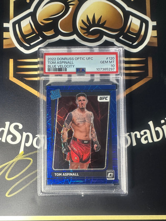 Tom Aspinall 2022 Blue Velocity Rated Rookie PSA 10 UFC Card