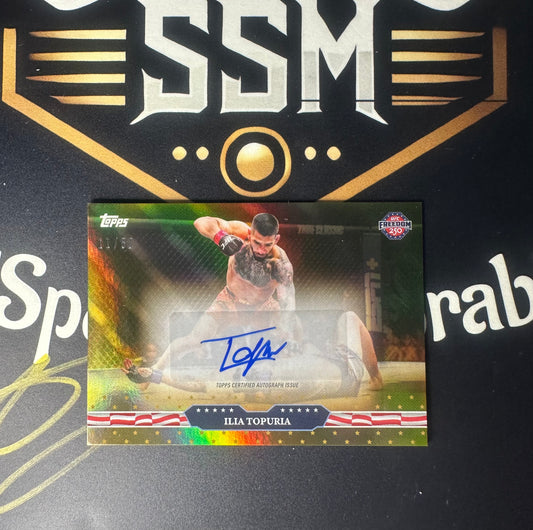 Ilia Topuria 2026 Topps Freedom 250 /50 Gold Auto UFC Card