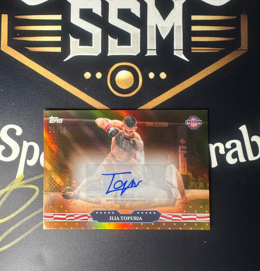 Ilia Topuria 2026 Topps Freedom 250 Auto /25 UFC Card