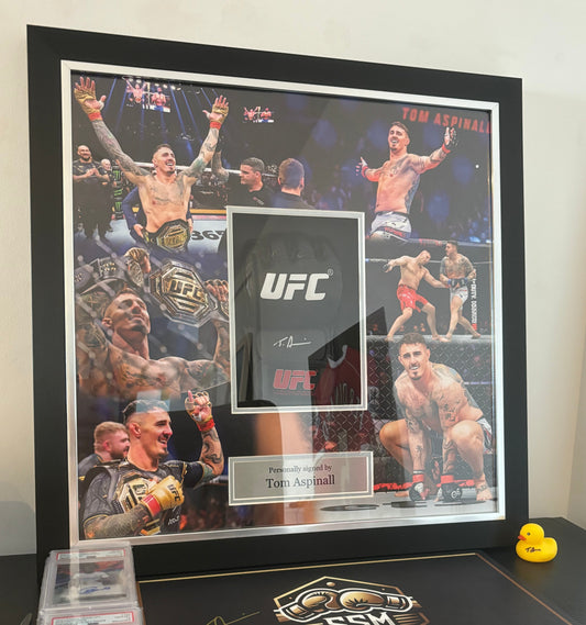 Tom Aspinall Signed And Framed Black UFC Glove