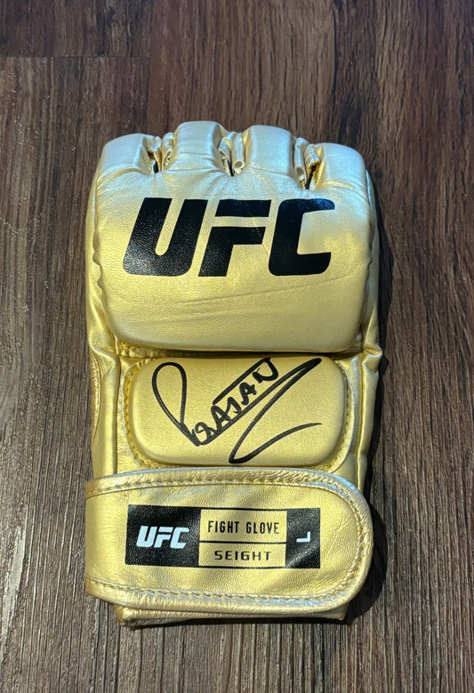 Alex Pereira Signed Gold UFC Glove Beckett QR Holo COA
