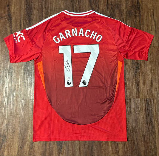 Alejandro Garnacho Signed Manchester United Shirt Beckett COA QR Holo