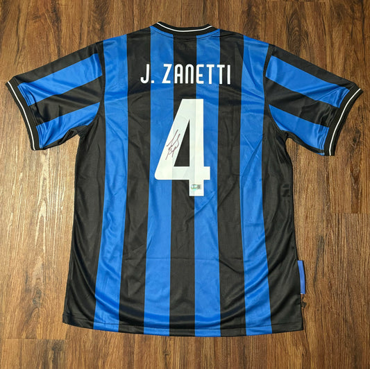 Javier Zanetti Signed Inter Milan Shirt Beckett COA QR Holo