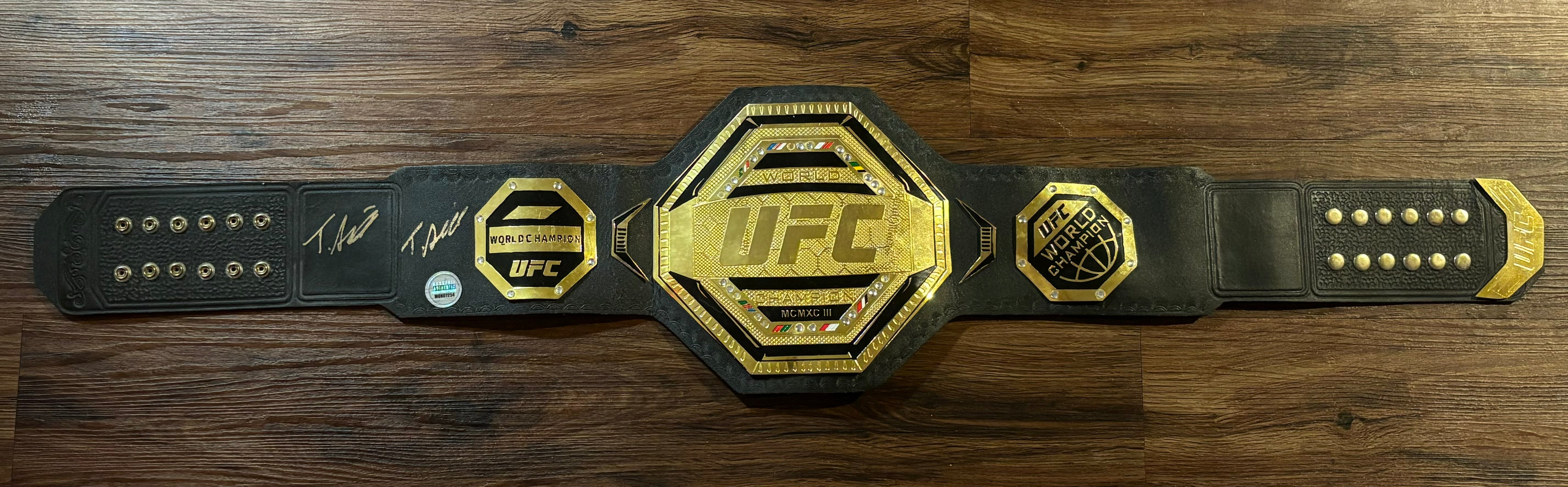 Tom Aspinall Signed UFC Belt Two Signatures With Monopoly Coa UFC HW C ...